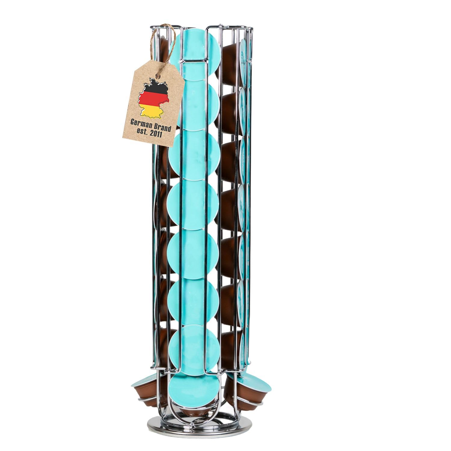 Intirilife Kaffeekapsel Halterung Chrom 32 Kapseln Metall