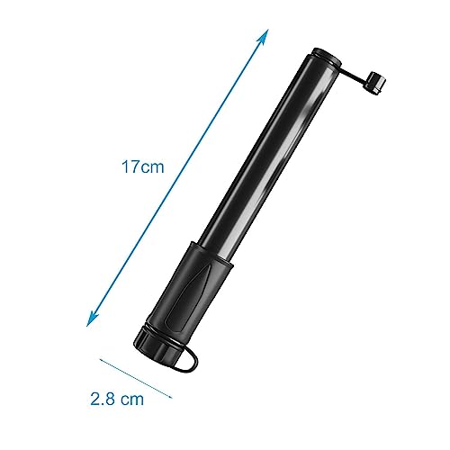 Intirilife Garten Mini Fahrradpumpe 17 cm 8,3 bar Halterung