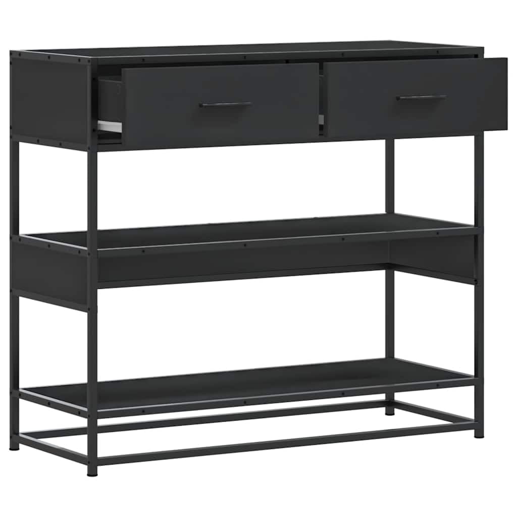 vidaXL Konsolentisch Schwarz 90x35x80 Holzwerkstoff Ablage