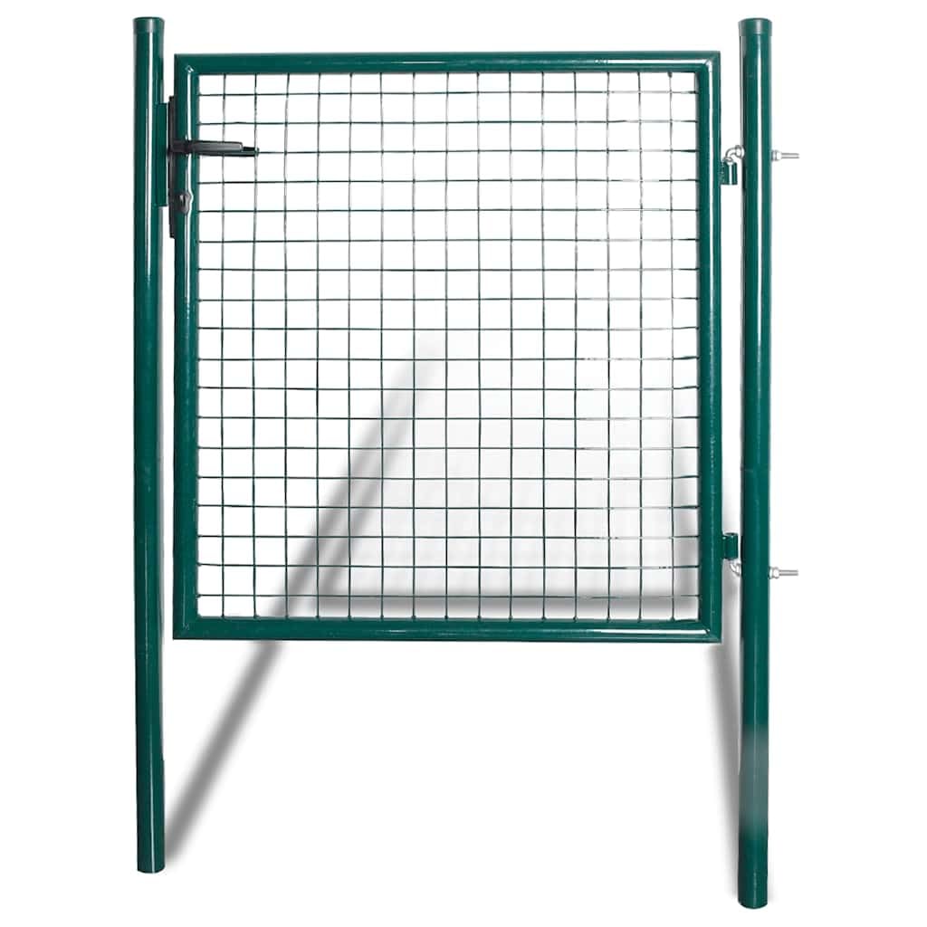 vidaXL Heim & Garten Gartentor Stahl 100x150 cm dunkelgrün