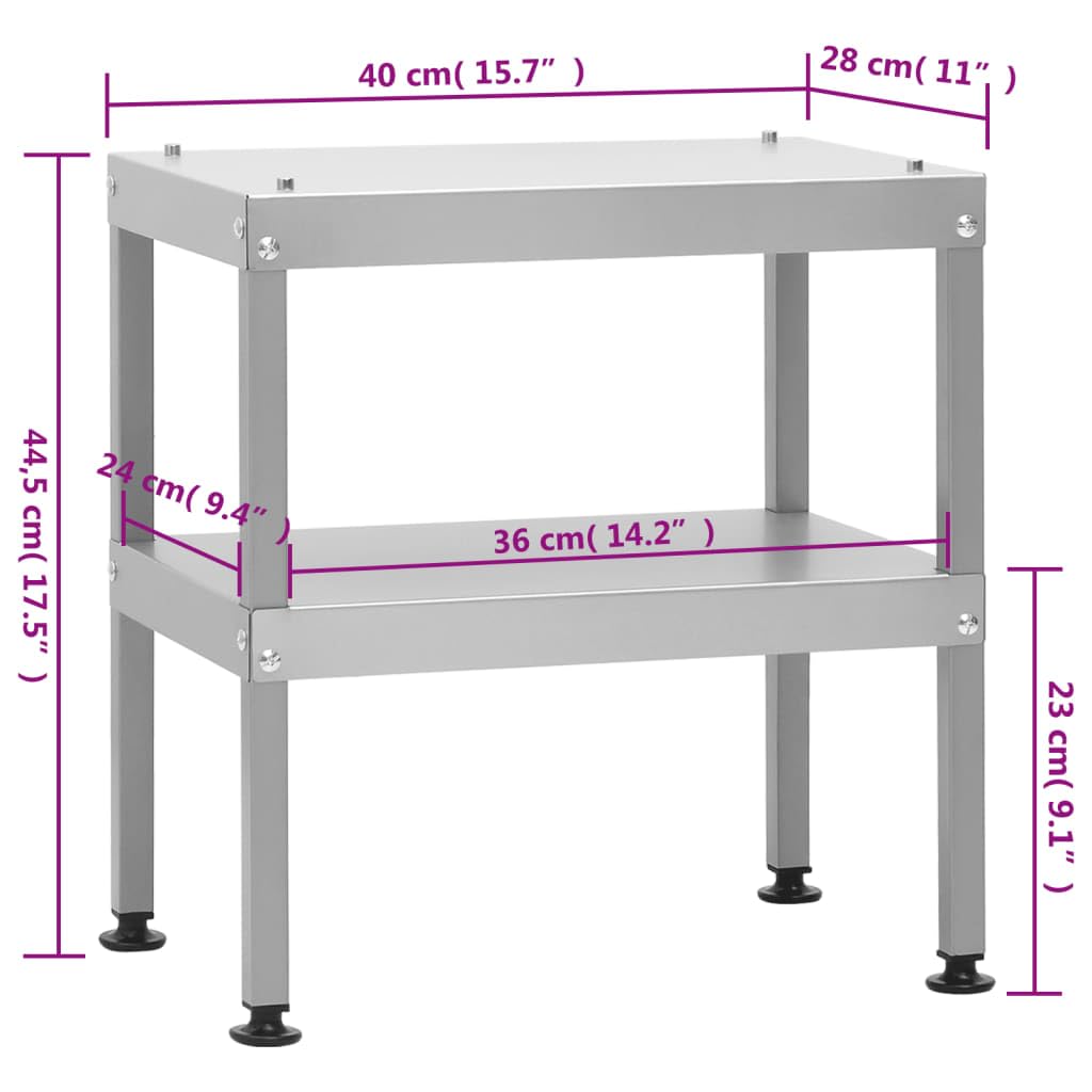 vidaXL Tisch Beistelltisch Verzinkter Stahl 40x28x44,5cm Räucherofen