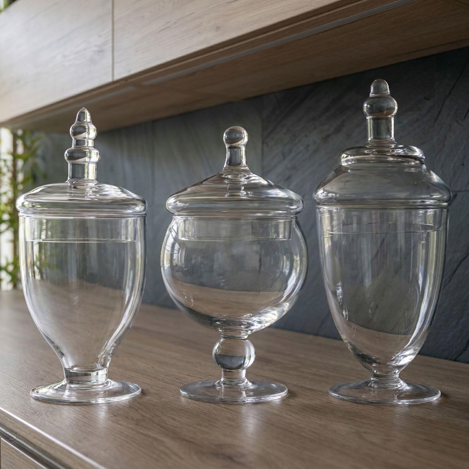 Intirilife Bonbongläser 3er Set Glas Vintage 600 ml