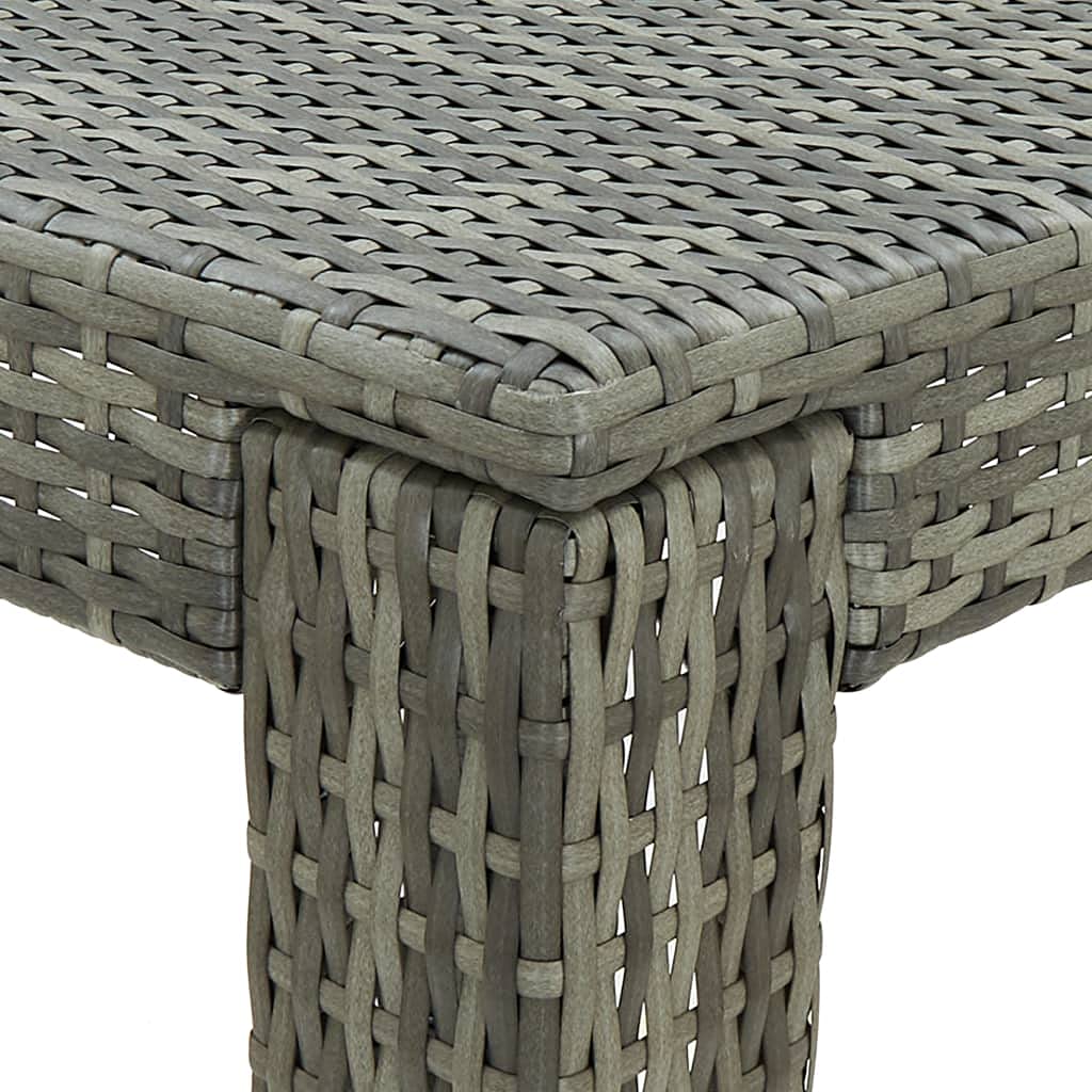 vidaXL Gartenbar Set 3-tlg. Bartisch Grau Polyrattan