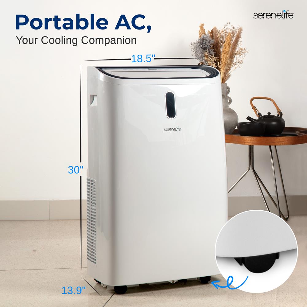 Serenelife Portable AC Klimagerät Mobil 14000 BTU Weiß Entfeuchter
