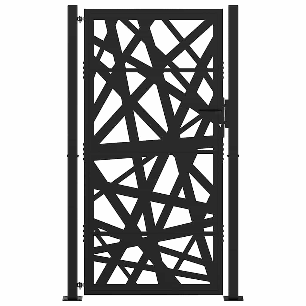 vidaXL Gartentor Schwarz 100x175 cm Stahl abschließbar