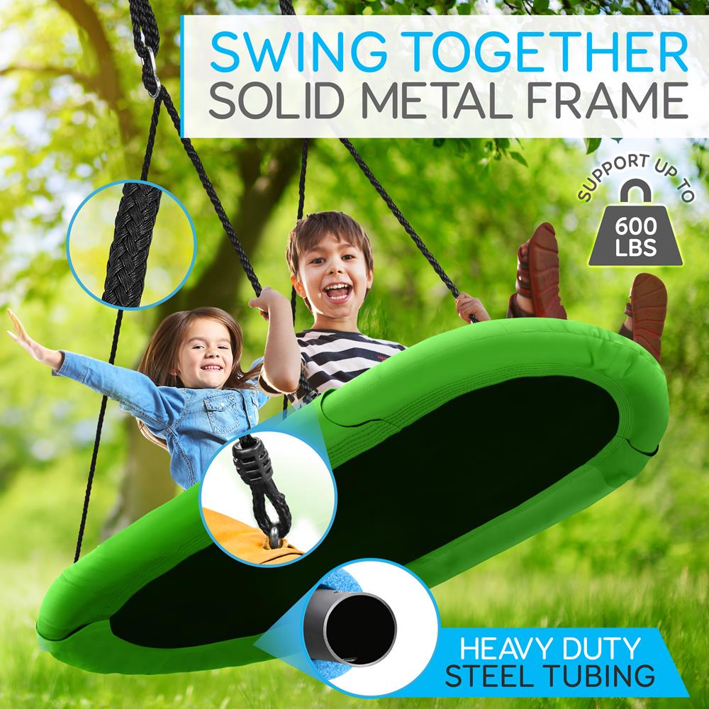Serenelife Outdoor Swing Ovalschaukel Grün 150 kg