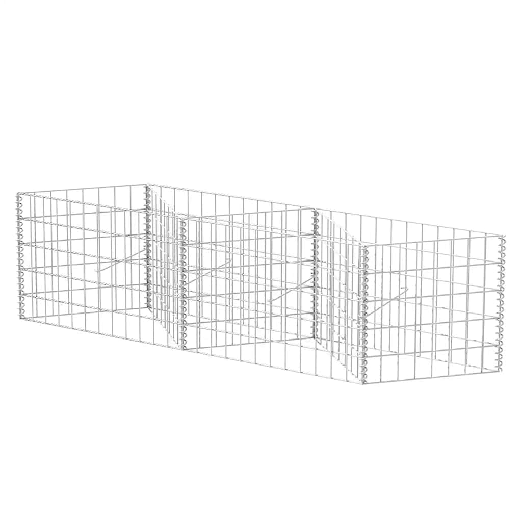 vidaXL Gabionenkorb Hochbeet Stahl 300x30x50 cm verzinkt