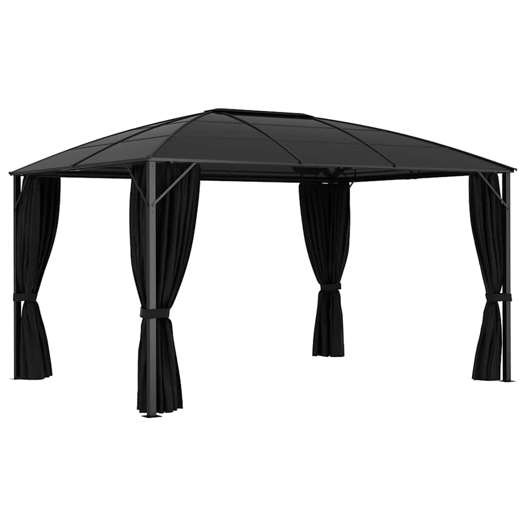 vidaXL Pavillon Anthrazit 400x300x265 cm mit Vorhängen