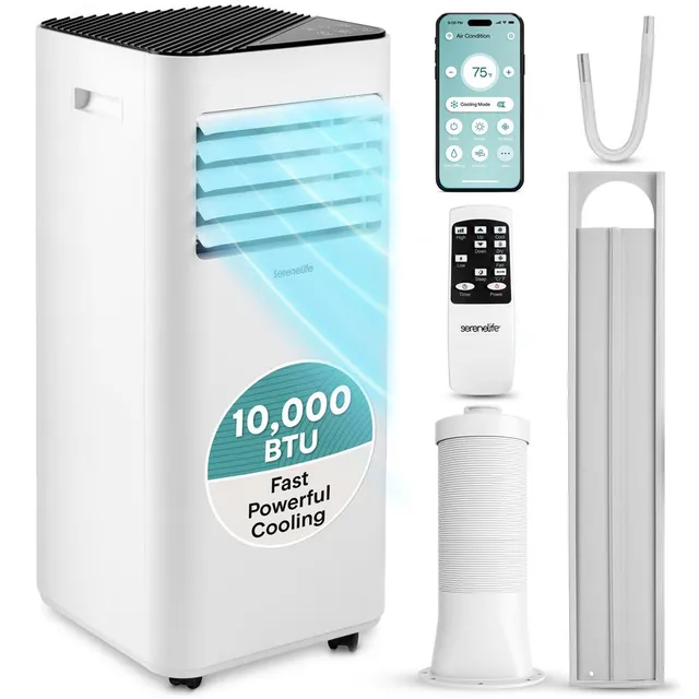 Serenelife Portable AC mobile Klimaanlage 10000 BTU Weiß WiFi