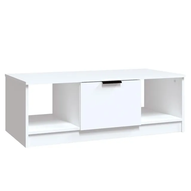 vidaXL Couchtisch 102x50x36 cm Weiß mit 3 Fächern Holz