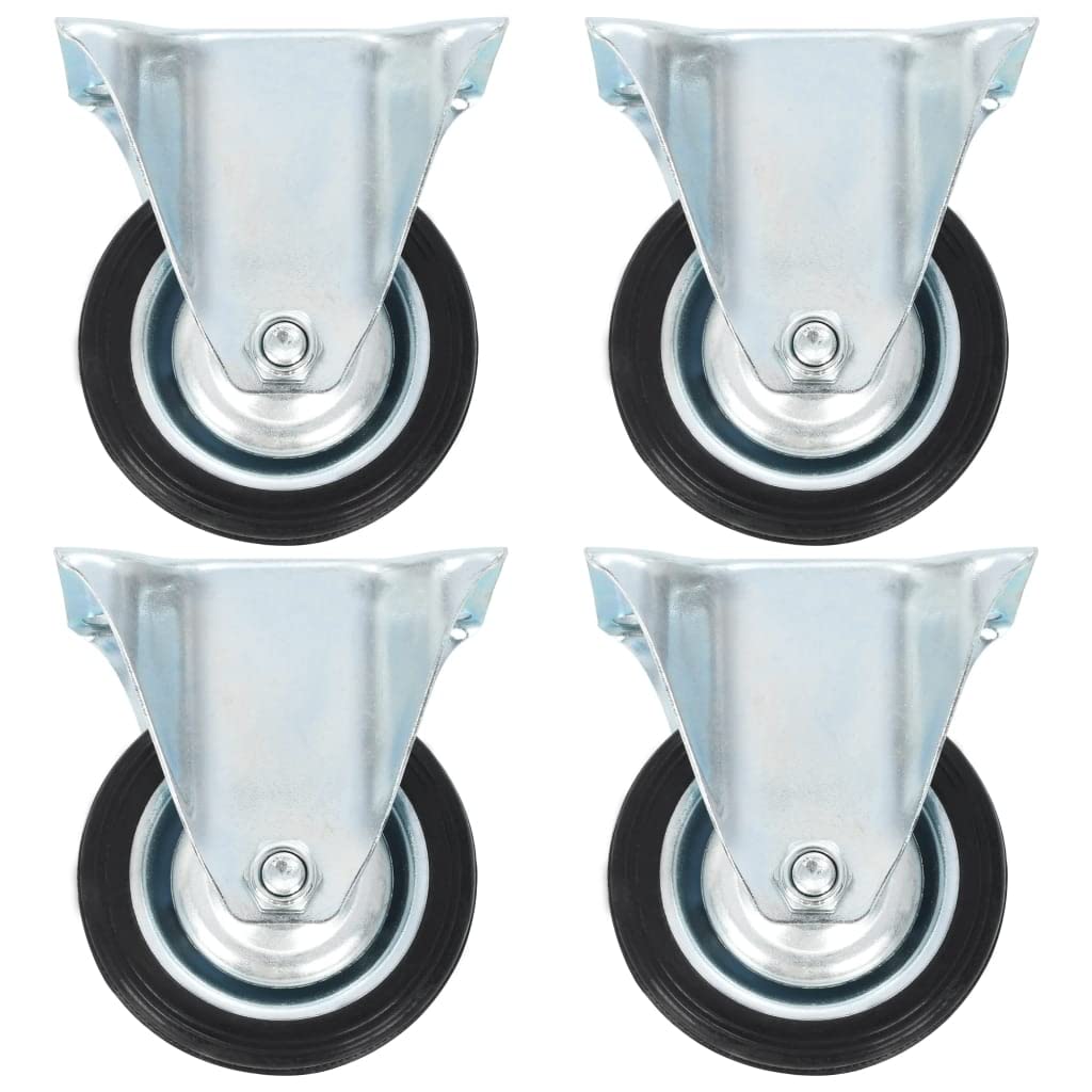 vidaXL Bockrollen 75 mm Möbelrollen 12 Stück Gummi 50 kg