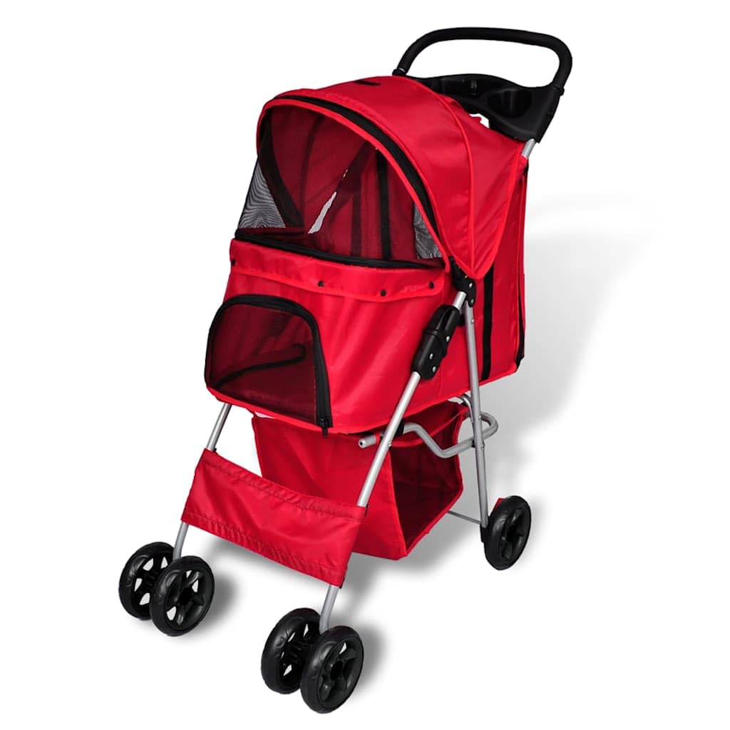 vidaXL Hundewagen Hundebuggy Buggy Rot faltbar