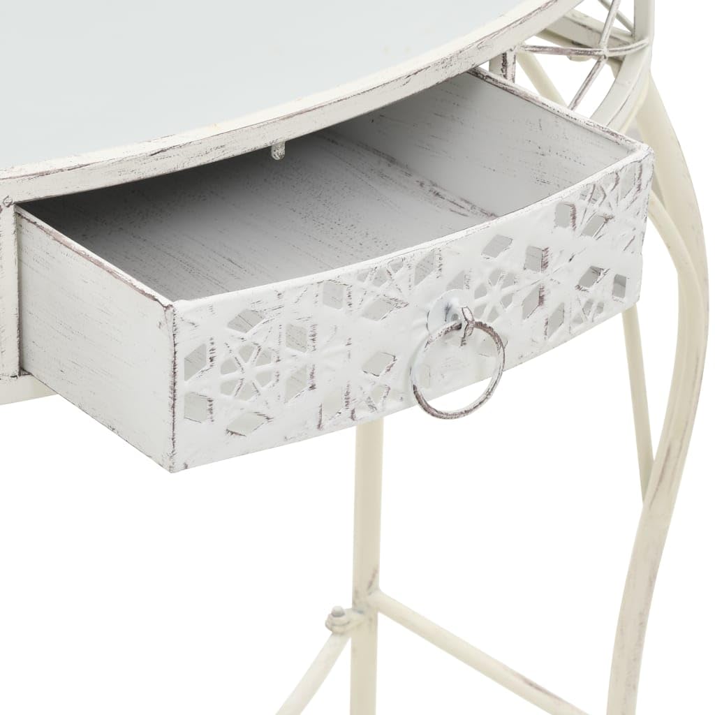 vidaXL Beistelltisch Französischer Stil Metall 82x39x76 weiß