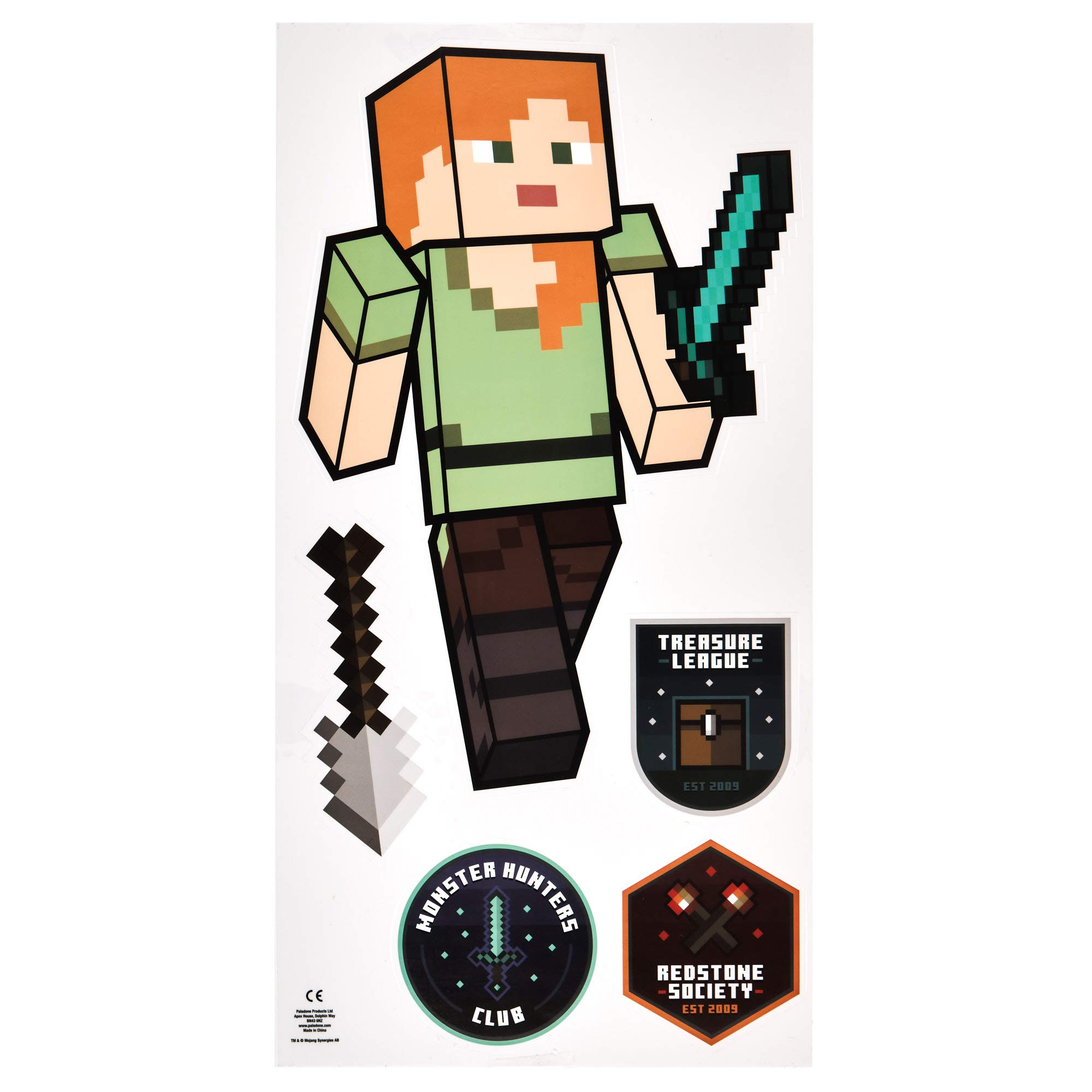 Paladone Minecraft Wandaufkleber Vinyl 4 Bögen ablösbar