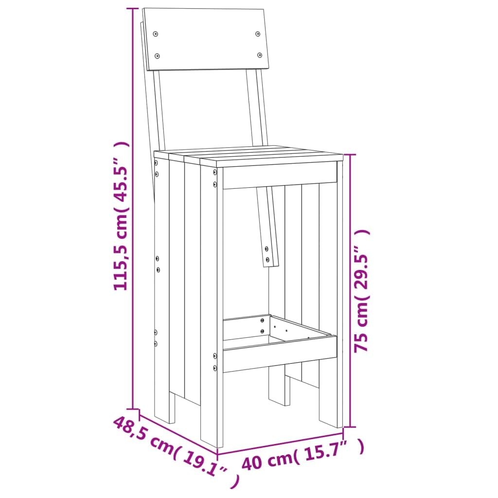 vidaXL Heim & Garten 5-tlg. Gartenbar-Set Holz Grau Kiefer