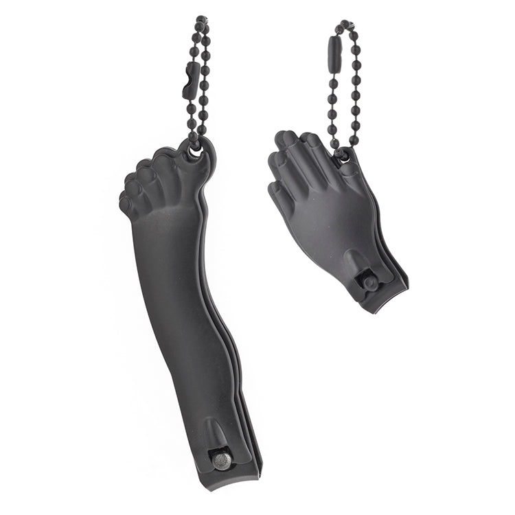 Kikkerland Nagelknipser Set Hand Fuß Schwarz 2-teilig