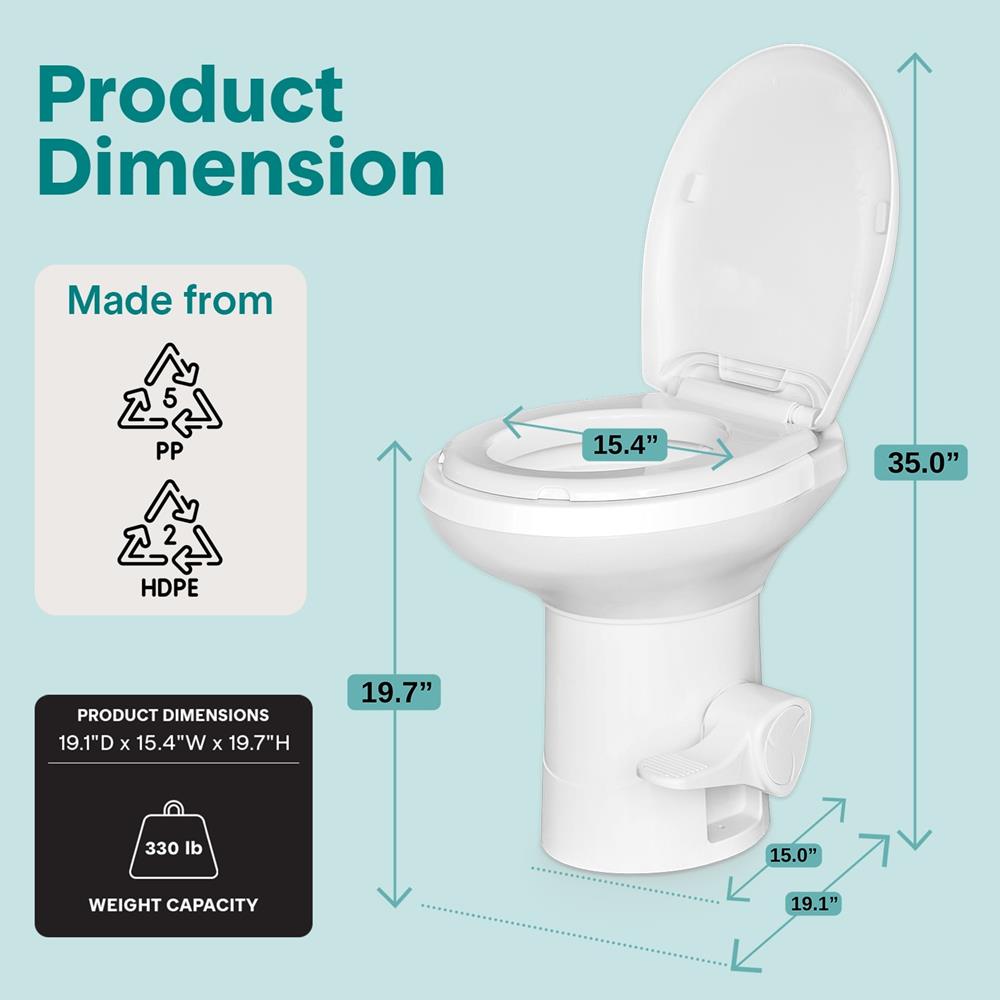 Serenelife Campingtoilette weiß HDPE kompakt Soft-Close
