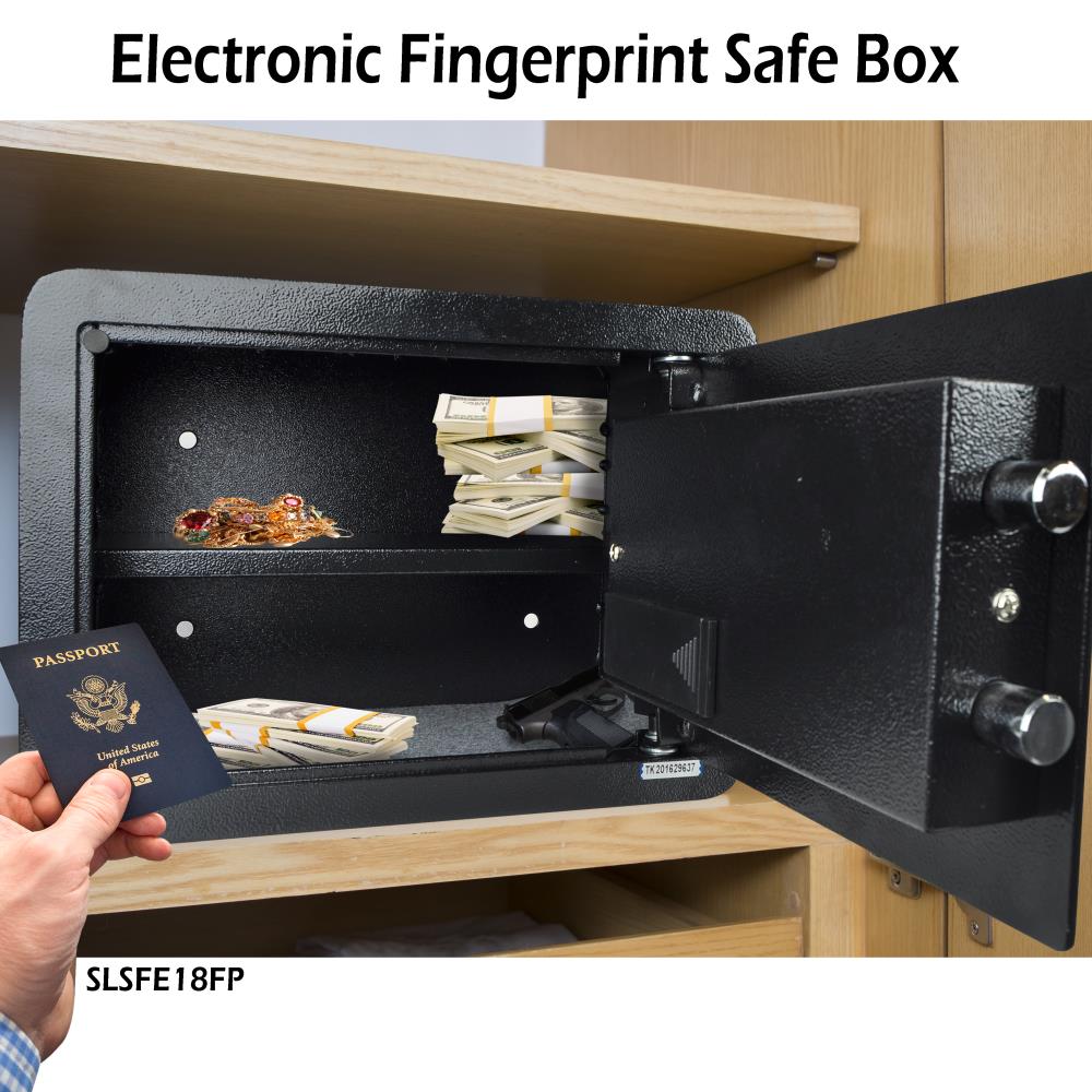 Serenelife Safe Box Tresor Stahl mit Einwurfschlitz Fingerprint