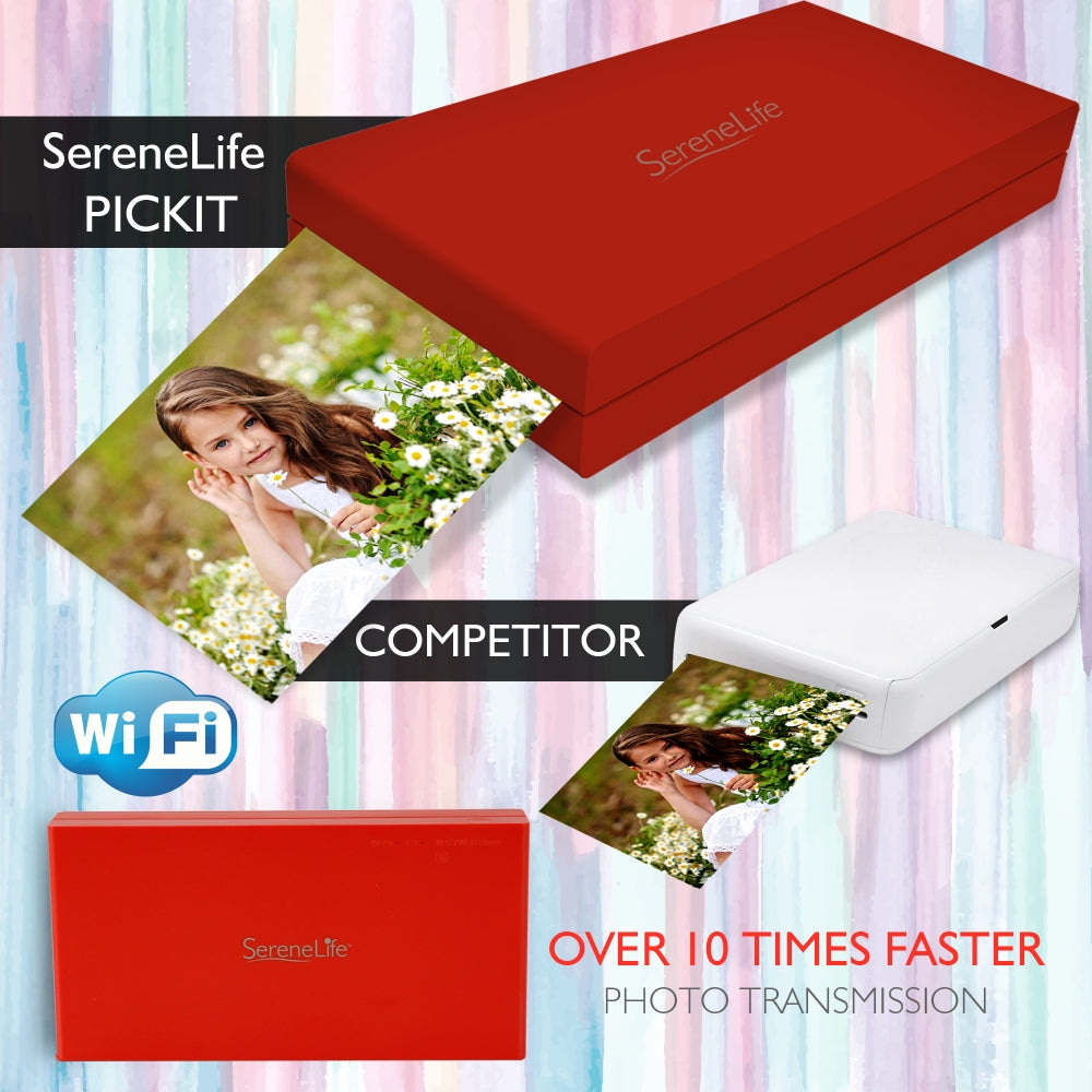Serenelife Fotodrucker mobiler Handydrucker Bluetooth
