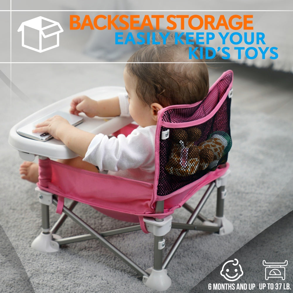 Serenelife Baby Booster Sitzerhöhung grün faltbar Tablett