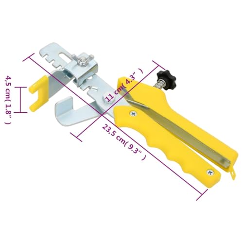 vidaXL Fliesen-Nivellierzange Stahl PP Werkzeug gelb 23,5 cm