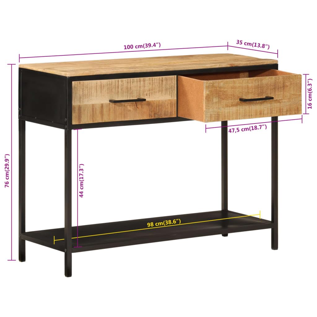 vidaXL Möbel Konsolentisch Mango 100x35x76 cm