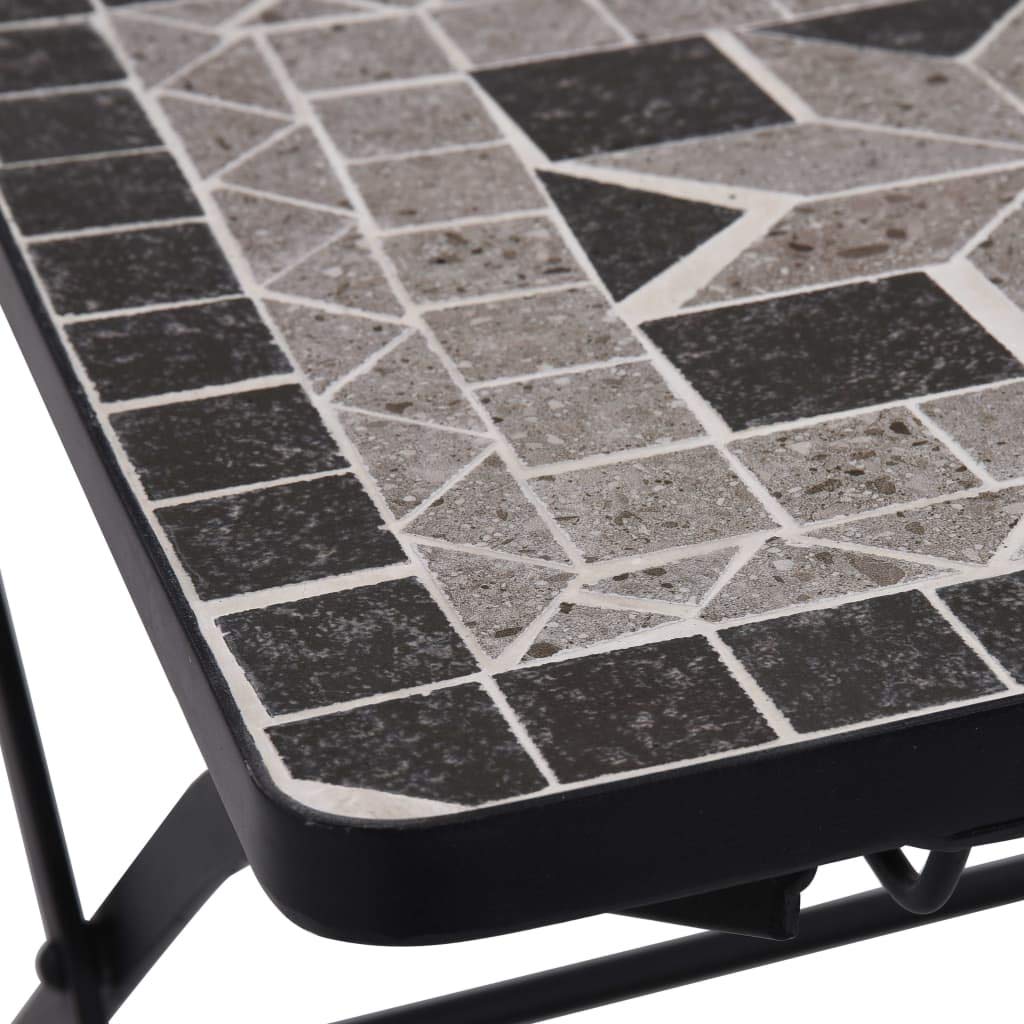 vidaXL Heim & Garten Bistro-Set 3-tlg Mosaik Grau Keramik