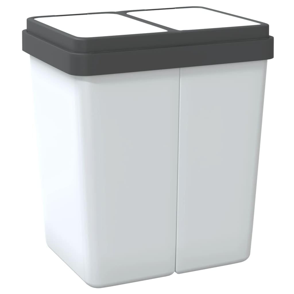 vidaXL Duo Mülleimer Weiß 2x25 L Trennsystem Küche