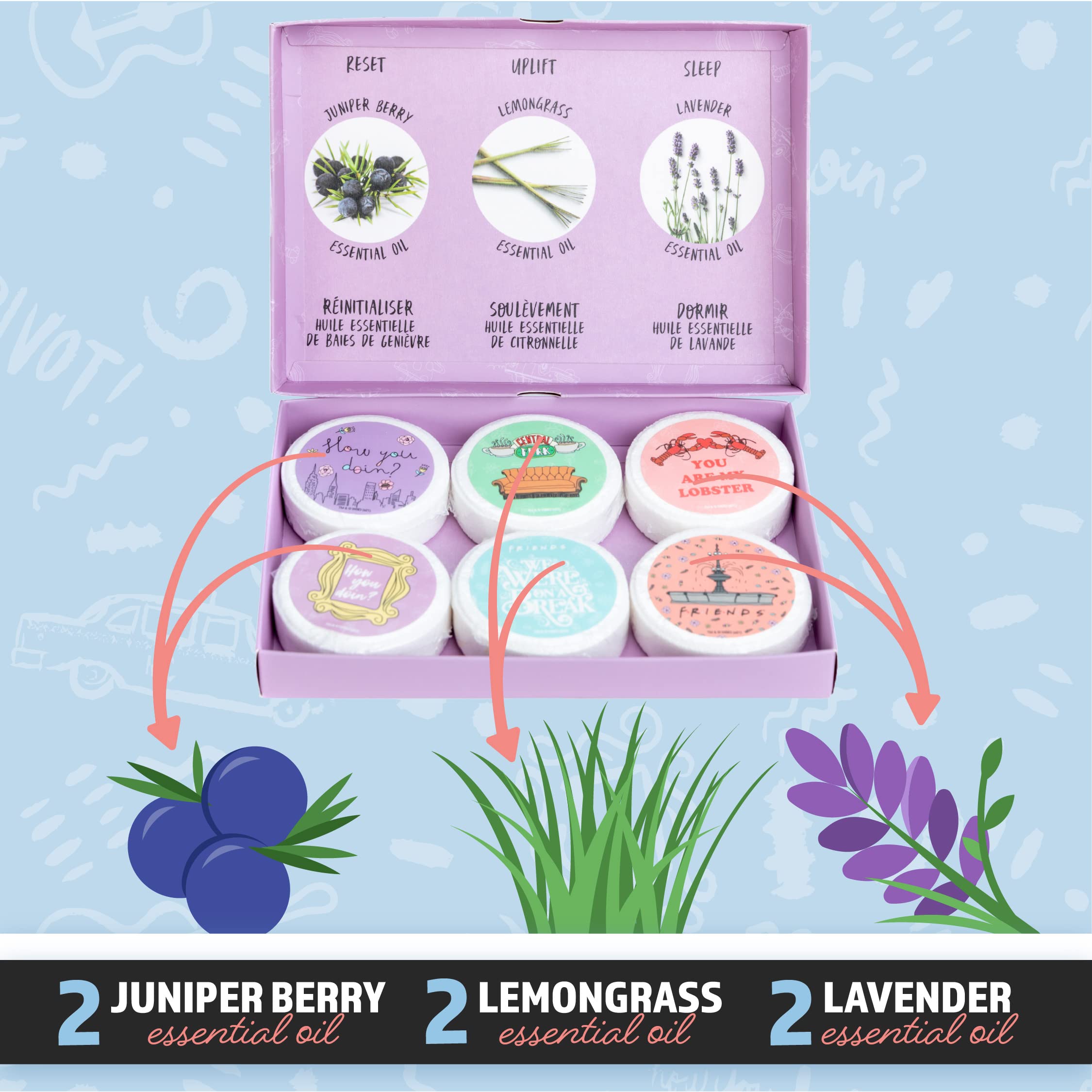 Paladone Friends Duschdampfer 6er Set Lavendel Duft