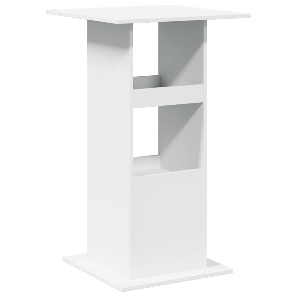 vidaXL Bartisch Weiß 60x60x102cm mit Ablagen Holzwerkstoff