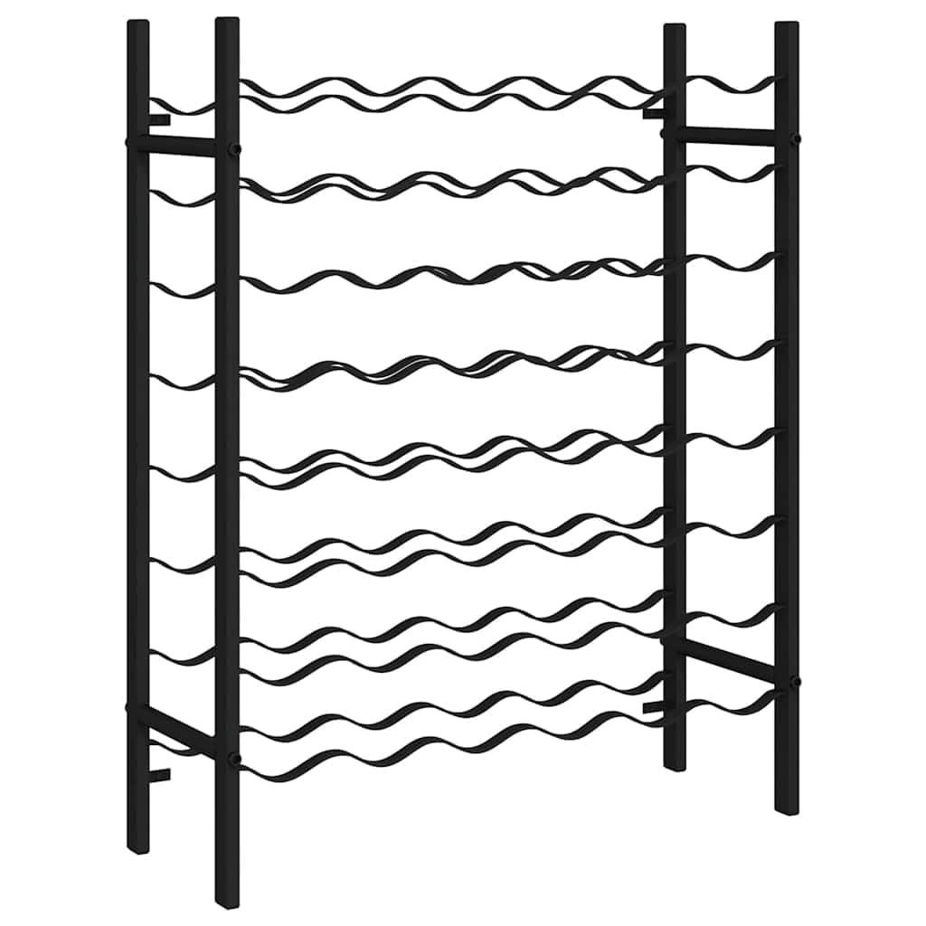 vidaXL Weinregal 48 Flaschen Metall Schwarz