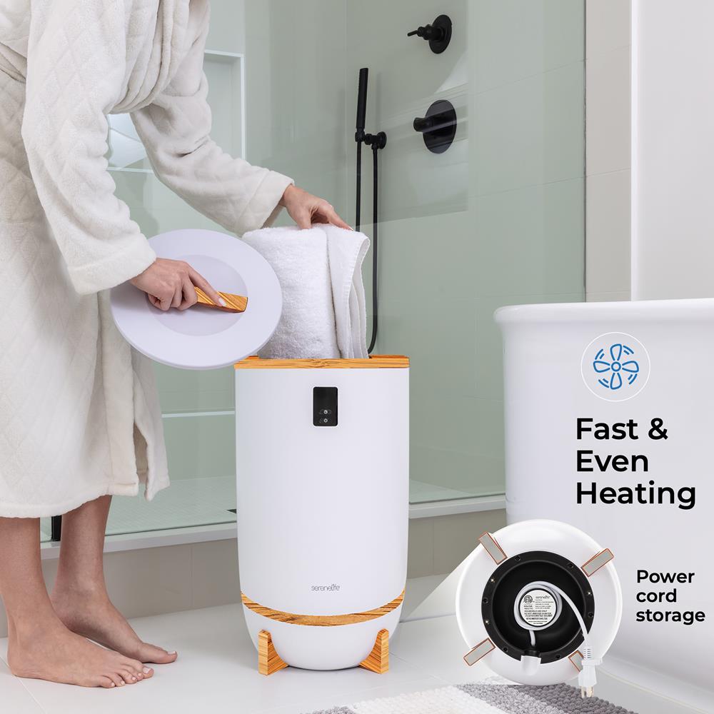 Serenelife Towel Warmers Handtuchwärmer weiß 2 Handtücher Timer