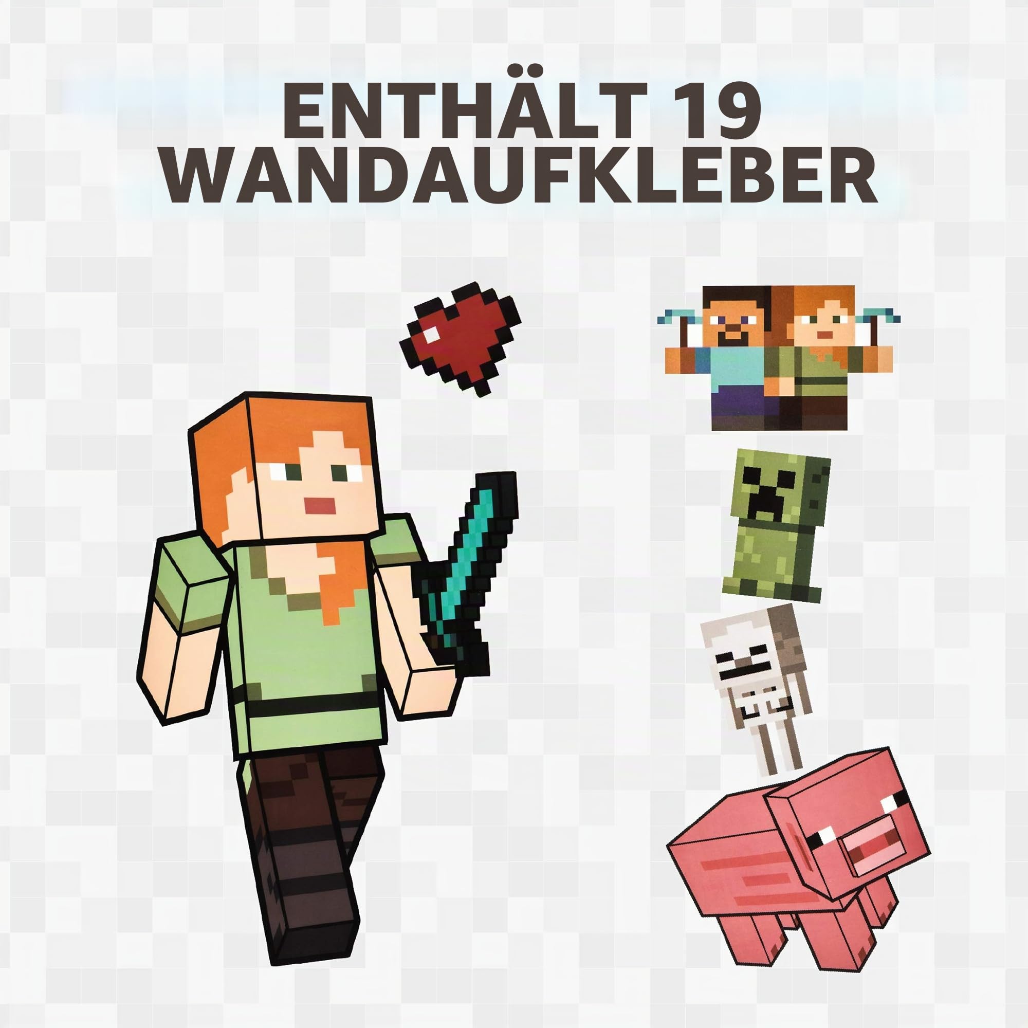 Paladone Minecraft Wandaufkleber Vinyl 4 Bögen ablösbar