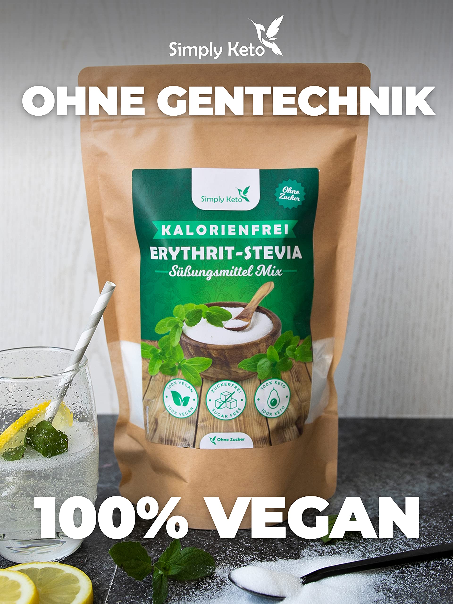 Simply Keto Erythrit Stevia Mix 400g Zuckerersatz 1:1