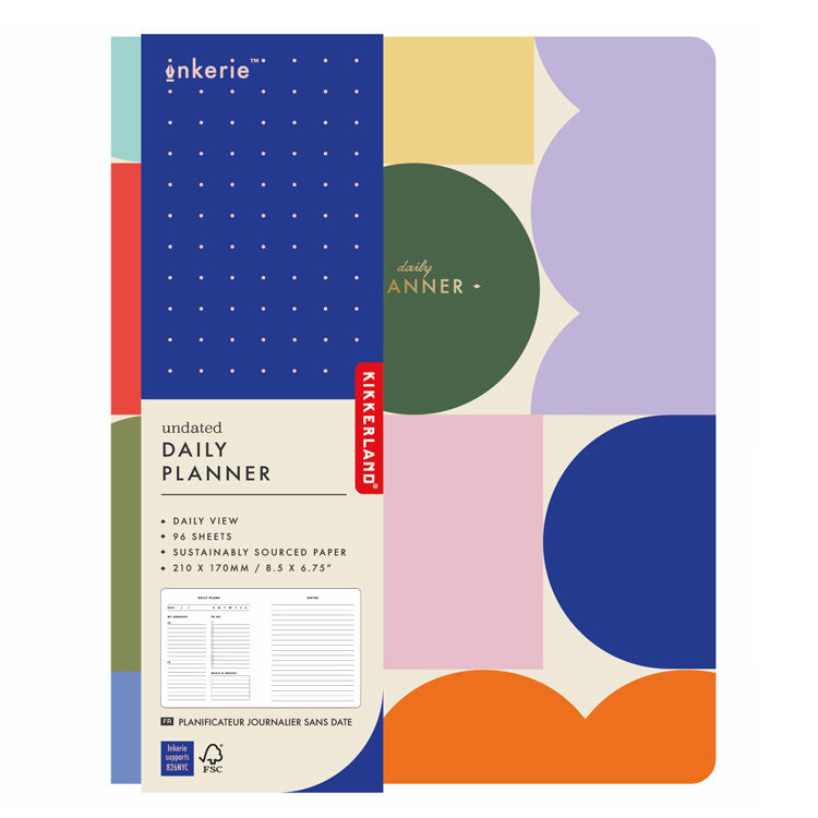 Kikkerland Inkerie Daily Planner Tagesplaner Undatiert