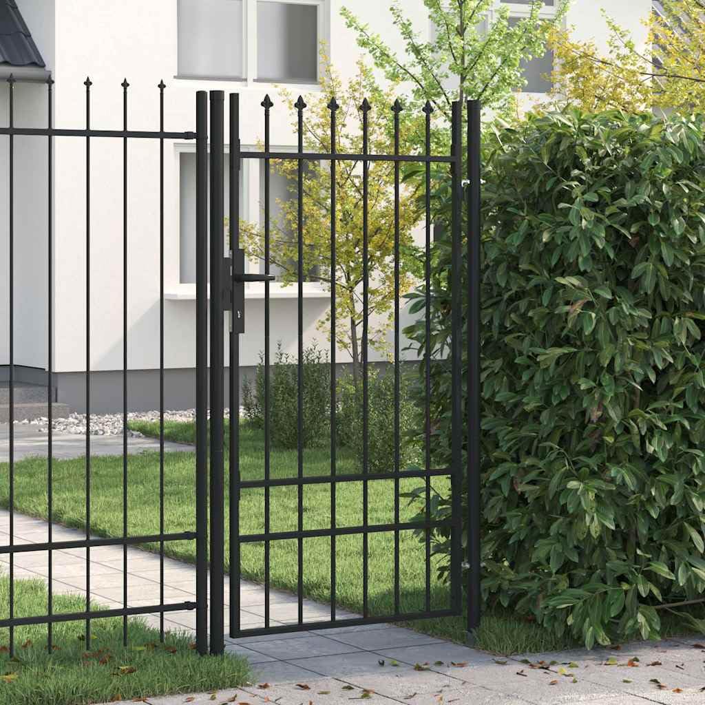 vidaXL BOXTEL Zauntor Stahl Schwarz 100x175 cm Gartentor Einzeltür
