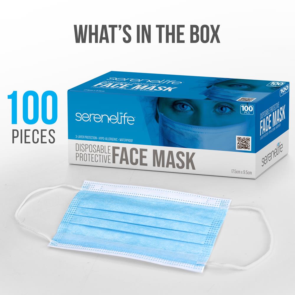 Serenelife Health Masken Einweg Blau 1000 Stück 3-lagig