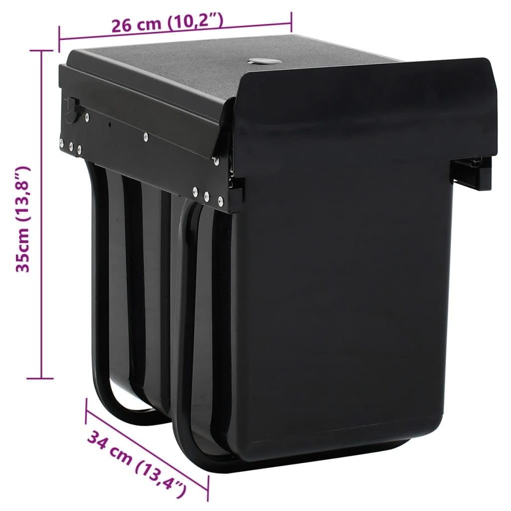 vidaXL Möbel Abfallbehälter Ausziehbar 20L Soft-Close