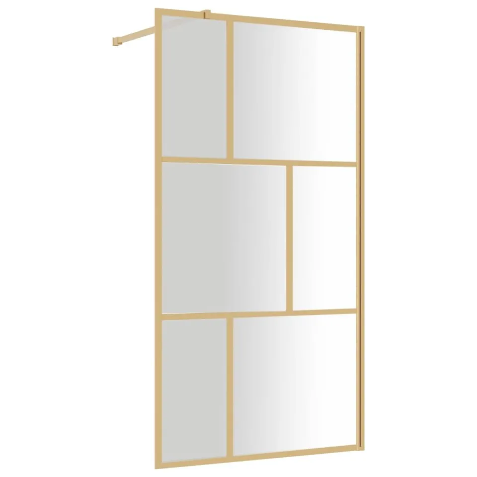 vidaXL Duschwand Gold 115x195cm ESG-Klarglas begehbar