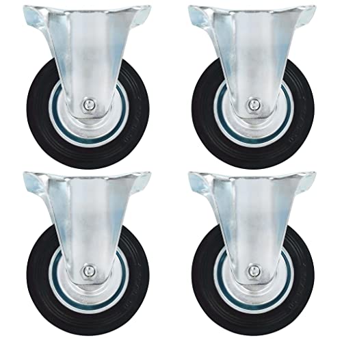 vidaXL Bockrollen 4 Stück Gummi 100mm Möbelrollen Set