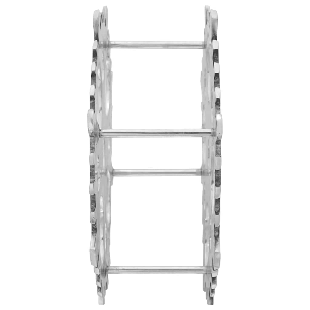 vidaXL Möbel Weinregal Aluminium Silber rund kompakt