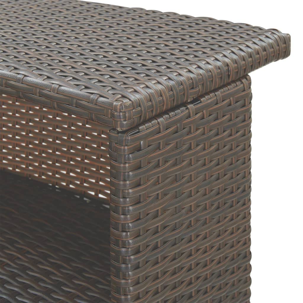 vidaXL Gartenbar-Set 3-tlg. Poly Rattan braun mit Kissen