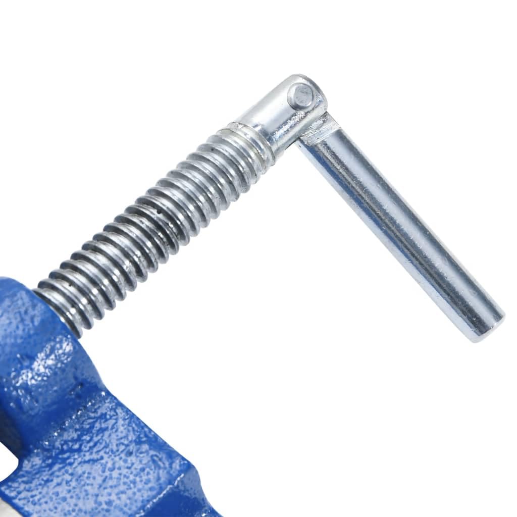 vidaXL Heimwerkerbedarf Maschinenschraubstock 76 mm Blau Gusseisen