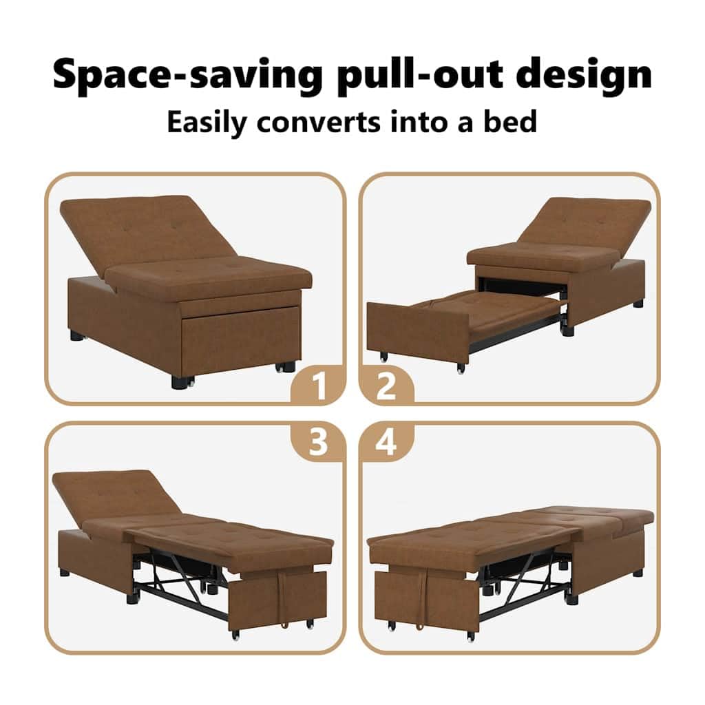 vidaXL Möbel Schlafsofa 194x67x82 Braun Stoff ausziehbar