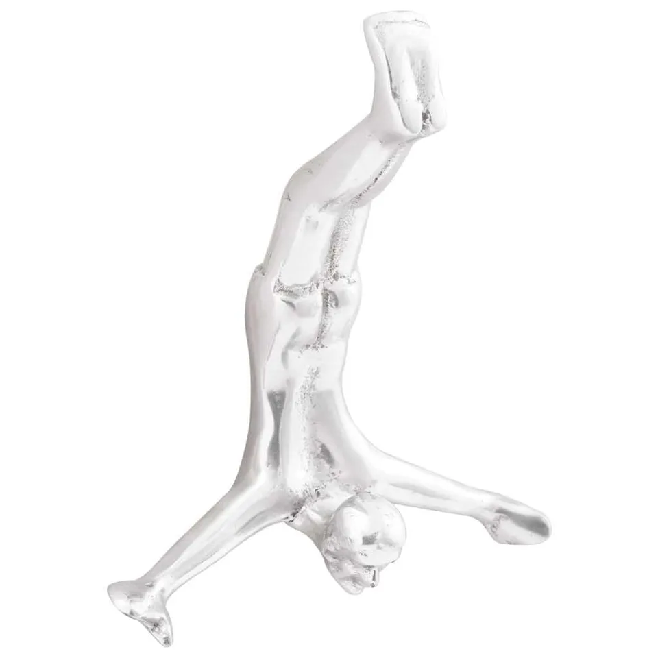 vidaXL Fallender Mann Skulptur Silber Aluminium 25 cm