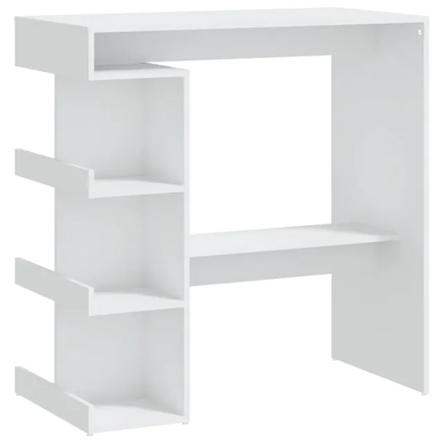 vidaXL Bartisch Weiß 100x50x101,5cm Holzwerkstoff mit Regal