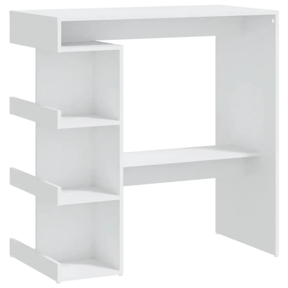 vidaXL Bartisch Weiß 100x50x101,5cm Holzwerkstoff mit Regal