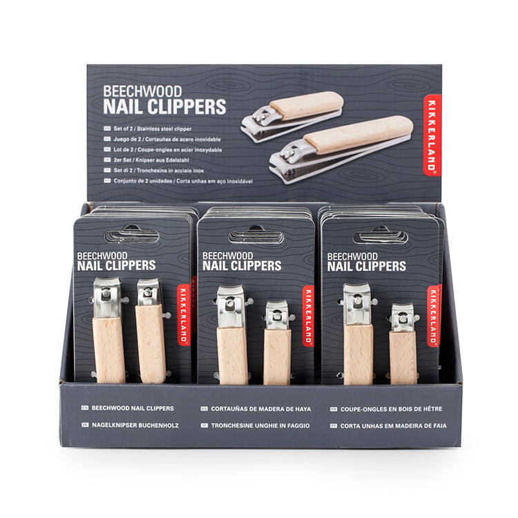 Kikkerland Tools & Wellness Nagelknipser Set Holz 2-teilig