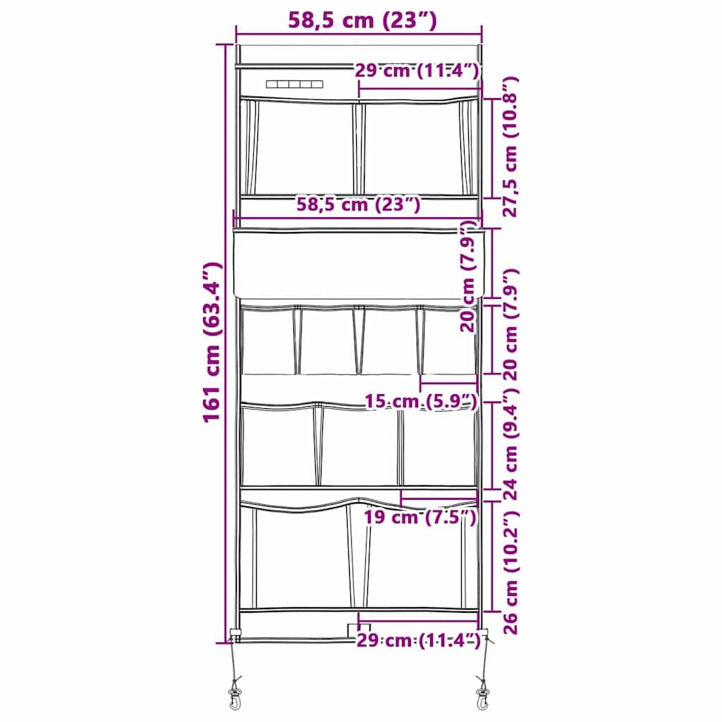 vidaXL Heim & Garten Aufbewahrungstasche 161x58,5 Oxford Schwarz-Blau