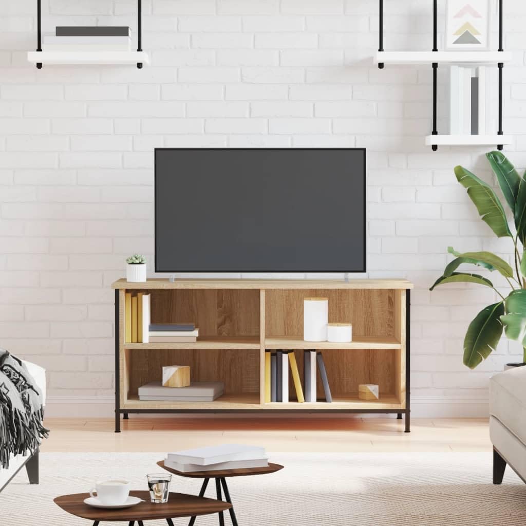 vidaXL TV-Schrank 100x40x50 cm Holz Braun 4 Fächer